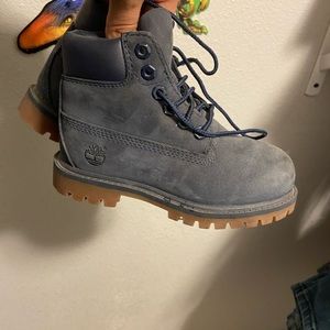 Kids navy blue suede timberland